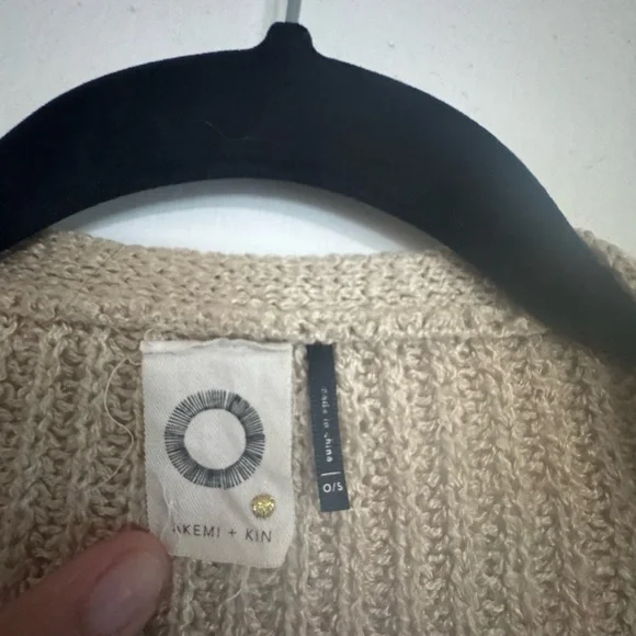 Anthropologie Cream Ribbed Knit Cardigan - Picture 3 of 3